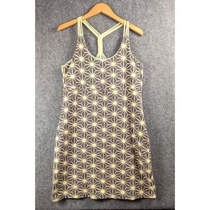 Bloom Organic Cotton Geometric Sunburst Strappy Braid Back Dress Yellow Grey XL